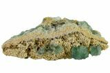 Stepped Green Fluorite Crystals on Quartz - China #163172-1
